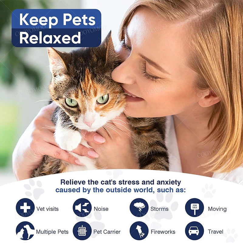 Calming Collar for Dogs and Cats, 3 or 4 Pack Multi-Pet Set
