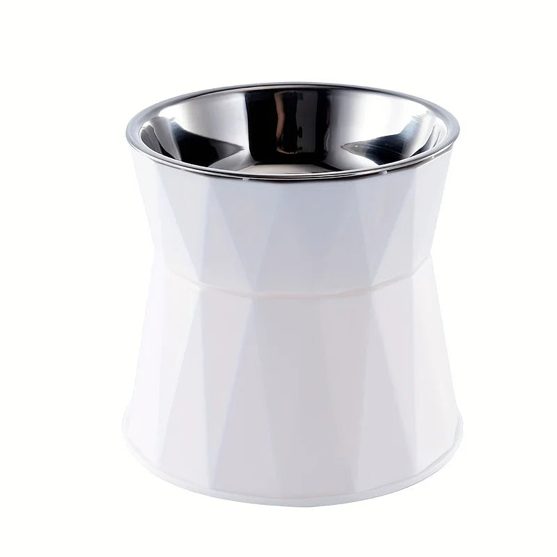 Stainless Steel Raised Dog Bowl with Anti-Slip Anti-Tip Design