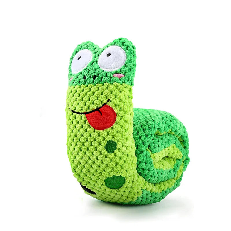Snuffle Snake Dog Puzzle Toy with Treat Pockets and Squeaker