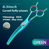 Curved Chunker Dog Grooming Scissors, 7.25 Inch 440C Steel