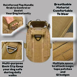 Tactical Dog Harness with MOLLE Panels and Handle for Large Dogs