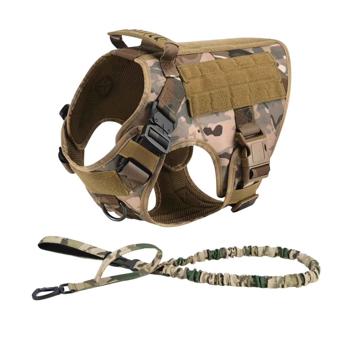 Tactical Dog Harness and Collar Set for Medium & Large Dogs
