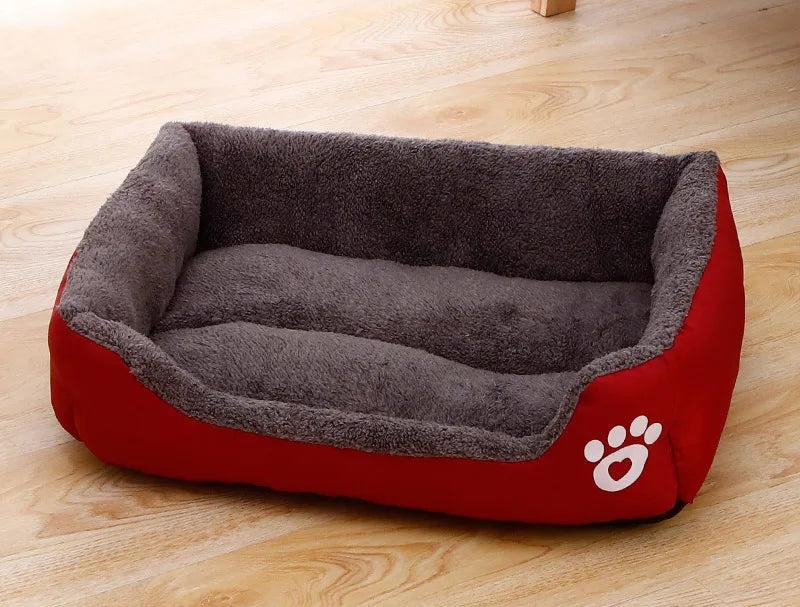 Plush Rectangle Dog Bed with Raised Sides in Candy Colors