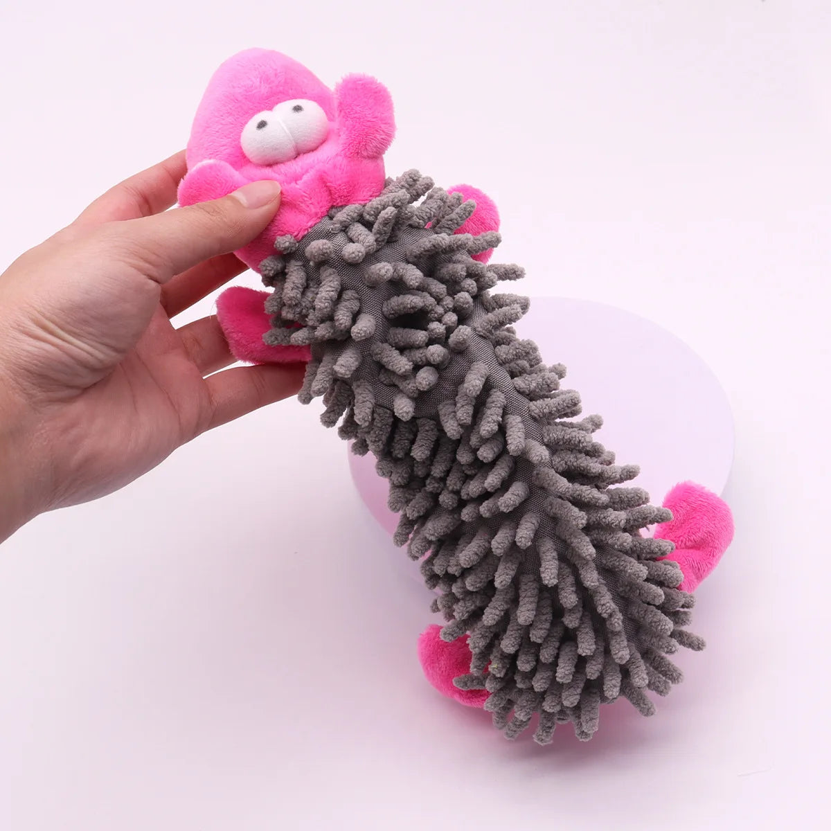 Squeaky Plush Dog Toy with Soft Mop Texture