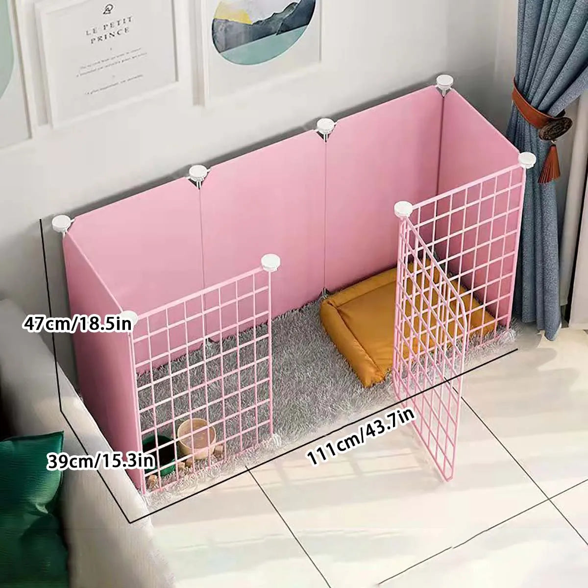 Modular Small Dog Cage with Clear Panels and Top Cover