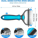 2-in-1 Dematting and Deshedding Rake for Dogs and Cats