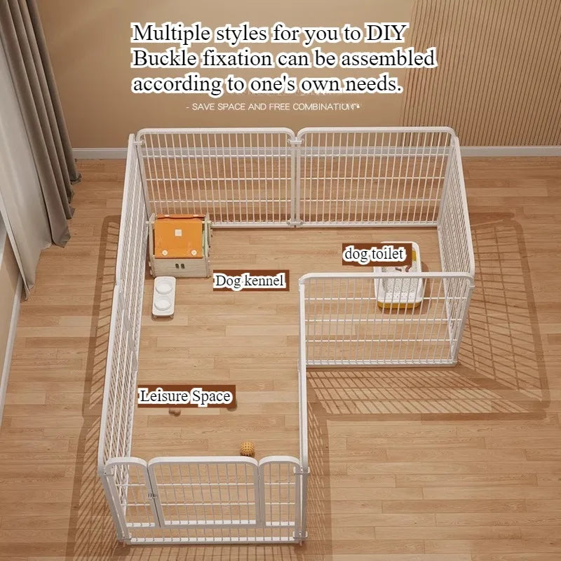 Indoor Dog Playpen with Self-Locking Gate for Small & Medium Dogs