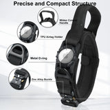 AirTag Dog Collar, Tactical Nylon with Handle and Metal Buckle