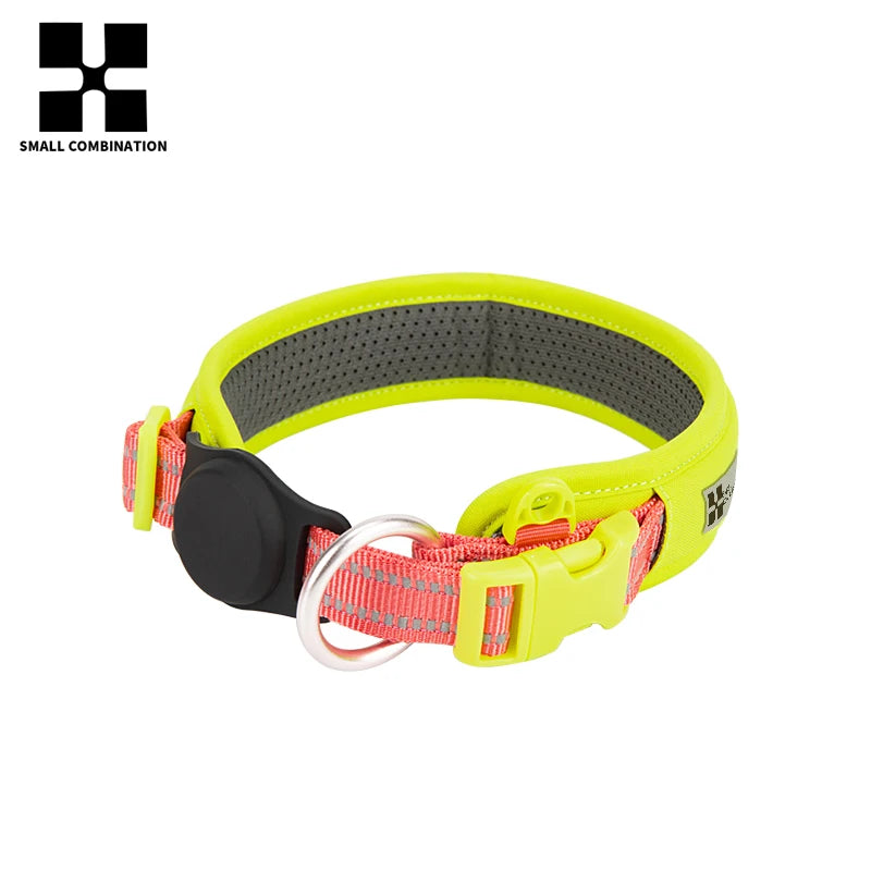 Reflective AirTag Dog Collar with Breakaway Buckle, Lightweight Nylon