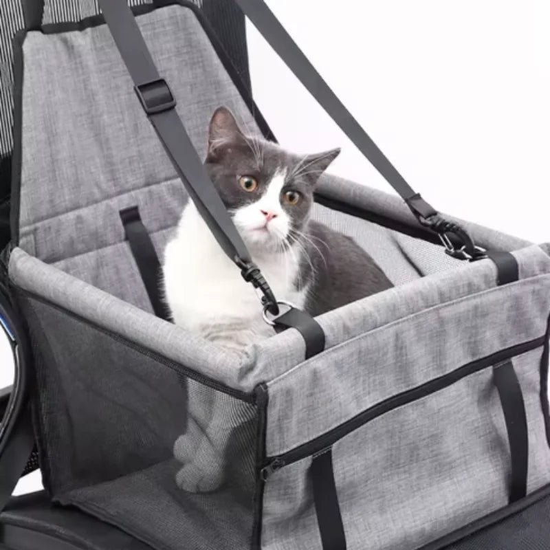 Dog Car Seat and Seat Cover, Booster Basket or Back Seat Hammock