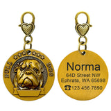Engraved Copper Finish Dog Tag for Large Dogs, Personalized
