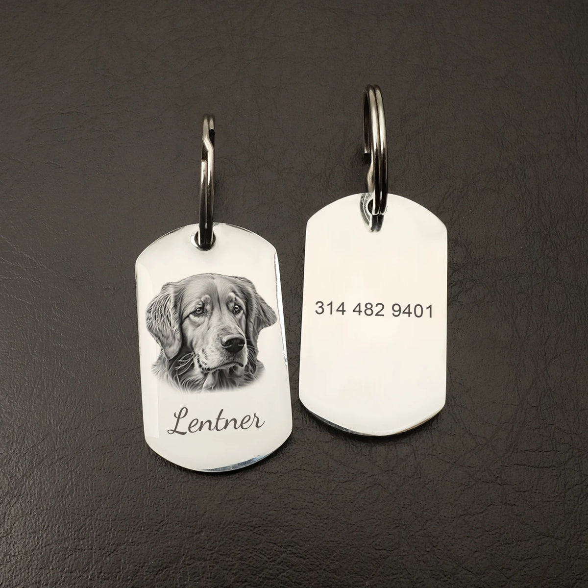 Custom Photo Dog Tag, Personalized Pet Tag with Your Dog's Picture