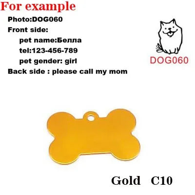 Bone Shaped Dog ID Tags, 2-Pack with Two-Sided Engraving