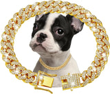 Gold Chain Dog Collar, Stainless Steel Pet Necklace