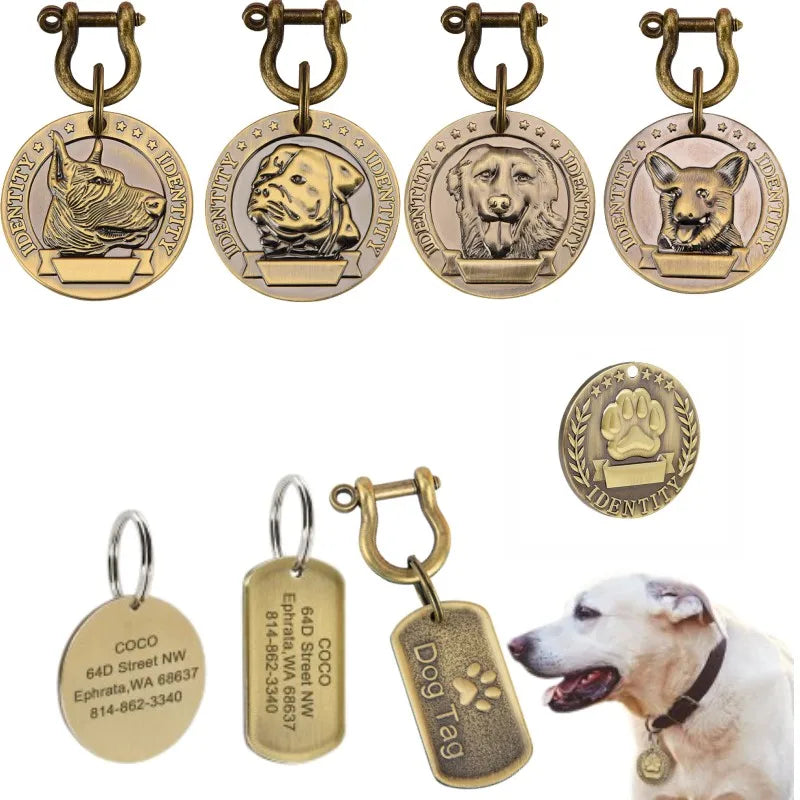 Personalized Engraved Dog ID Tag with Name, Phone and Address