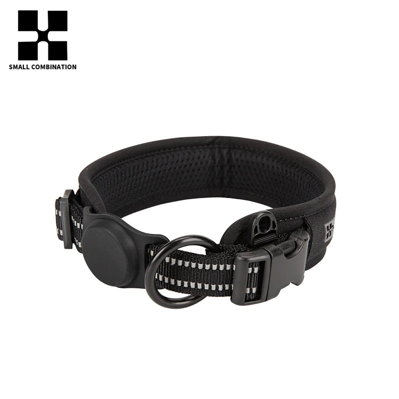 Reflective AirTag Dog Collar with Breakaway Buckle, Lightweight Nylon