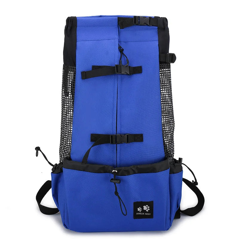 Reflective Motorcycle Dog Backpack with Cushioned Base