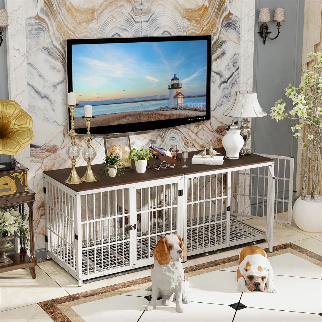 Furniture Style Dog Crate End Table with Removable Tray