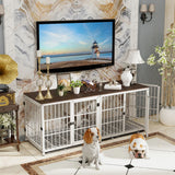 Furniture Style Dog Crate End Table with Removable Tray