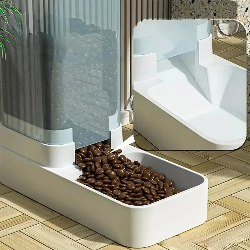 Automatic Gravity Dog Feeder and Water Dispenser Set, 3.8L