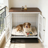 Wooden Dog Crate Furniture End Table, M to 2XL Sizes