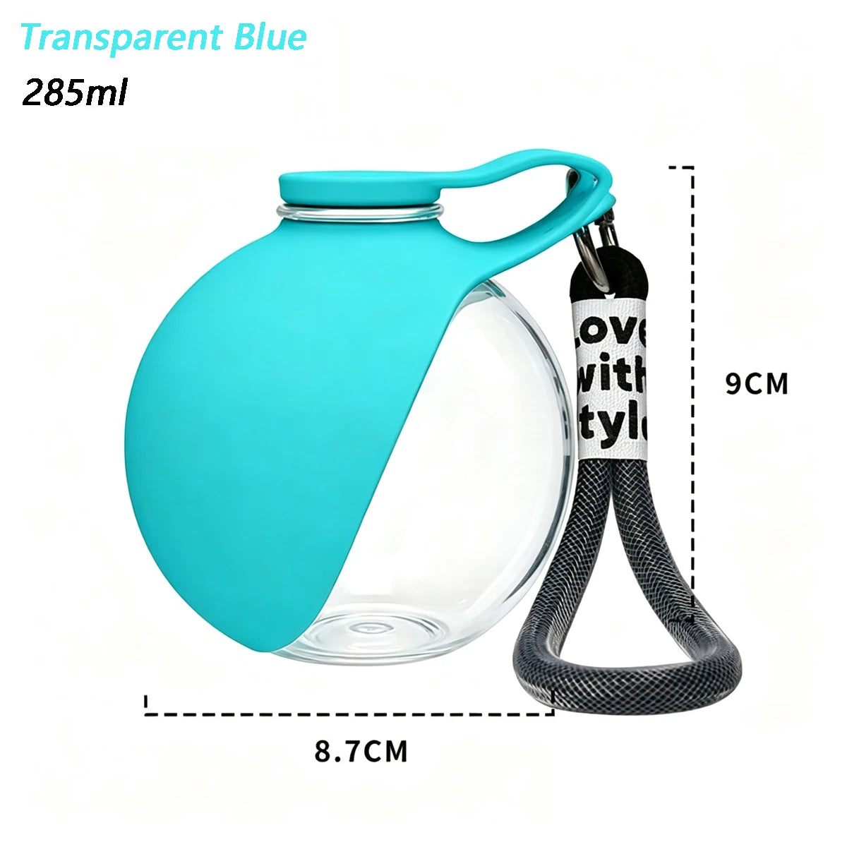 Portable Dog Water Bottle with Fold-Out Silicone Bowl, 9.6 oz