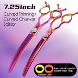 Curved Chunker Dog Grooming Scissors, 7.25 Inch 440C Steel
