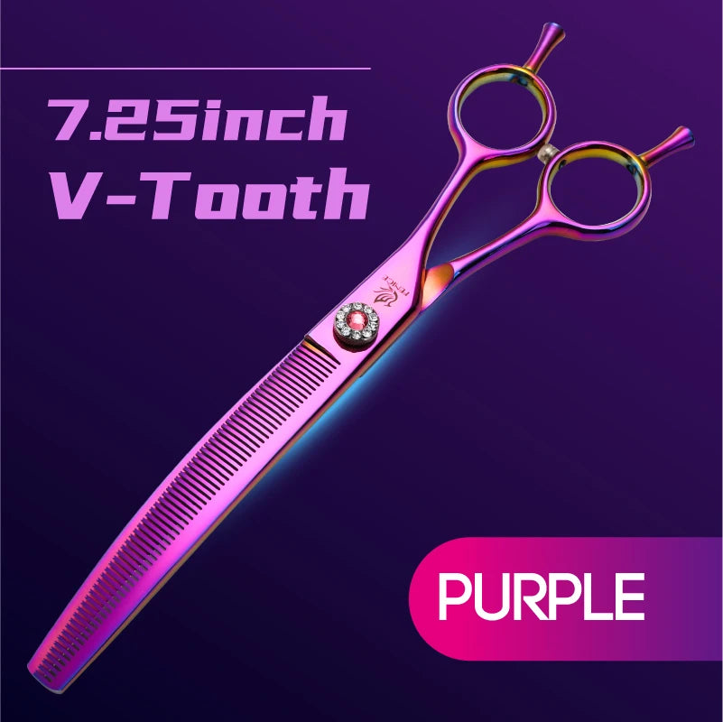 Curved Dog Grooming Thinning Shears, 7.25 Inch Japanese 440C