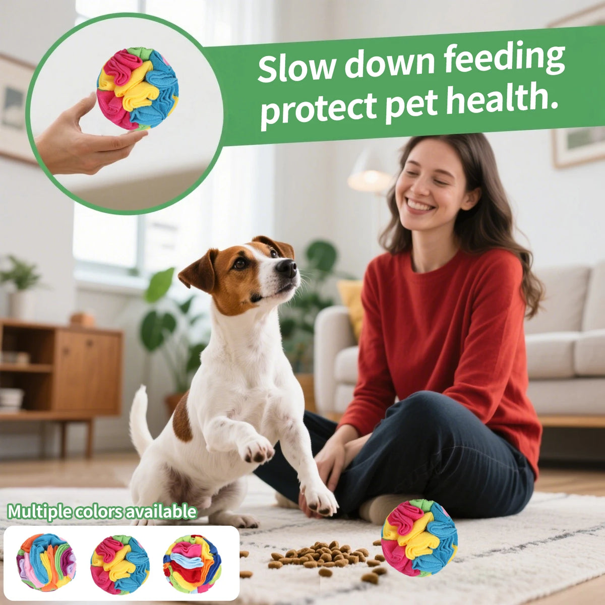 Snuffle Ball for Dogs, Interactive Nose Work Puzzle Toy