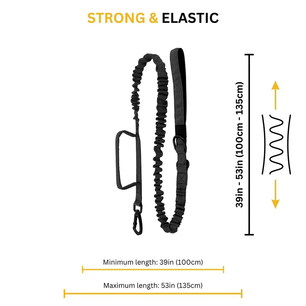 Two Handle Tactical Dog Leash with Shock Absorbing Bungee