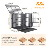 Large Heavy Duty Dog Crate with 4 Lockable Wheels