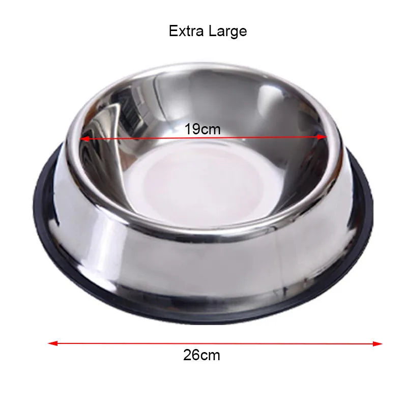 Stainless Steel Dog Bowl with Non-Slip Rubber Base