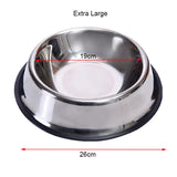 Stainless Steel Dog Bowl with Non-Slip Rubber Base
