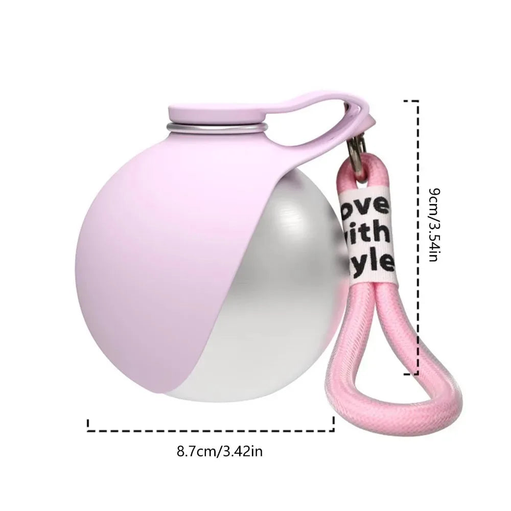 Portable Dog Water Bottle with Built-In Bowl, Stainless Steel