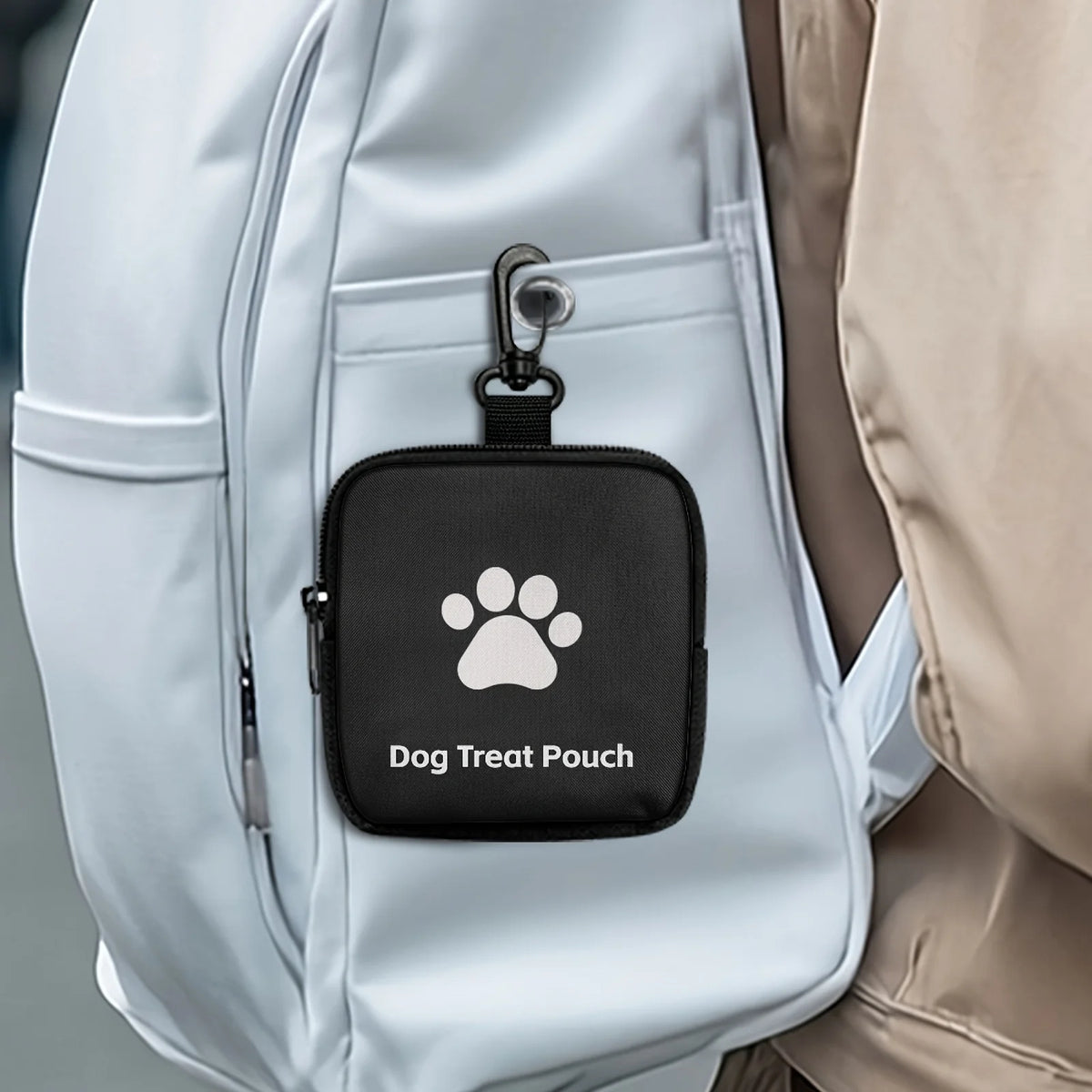 Zippered Dog Treat Pouch with Clip for Walks and Training
