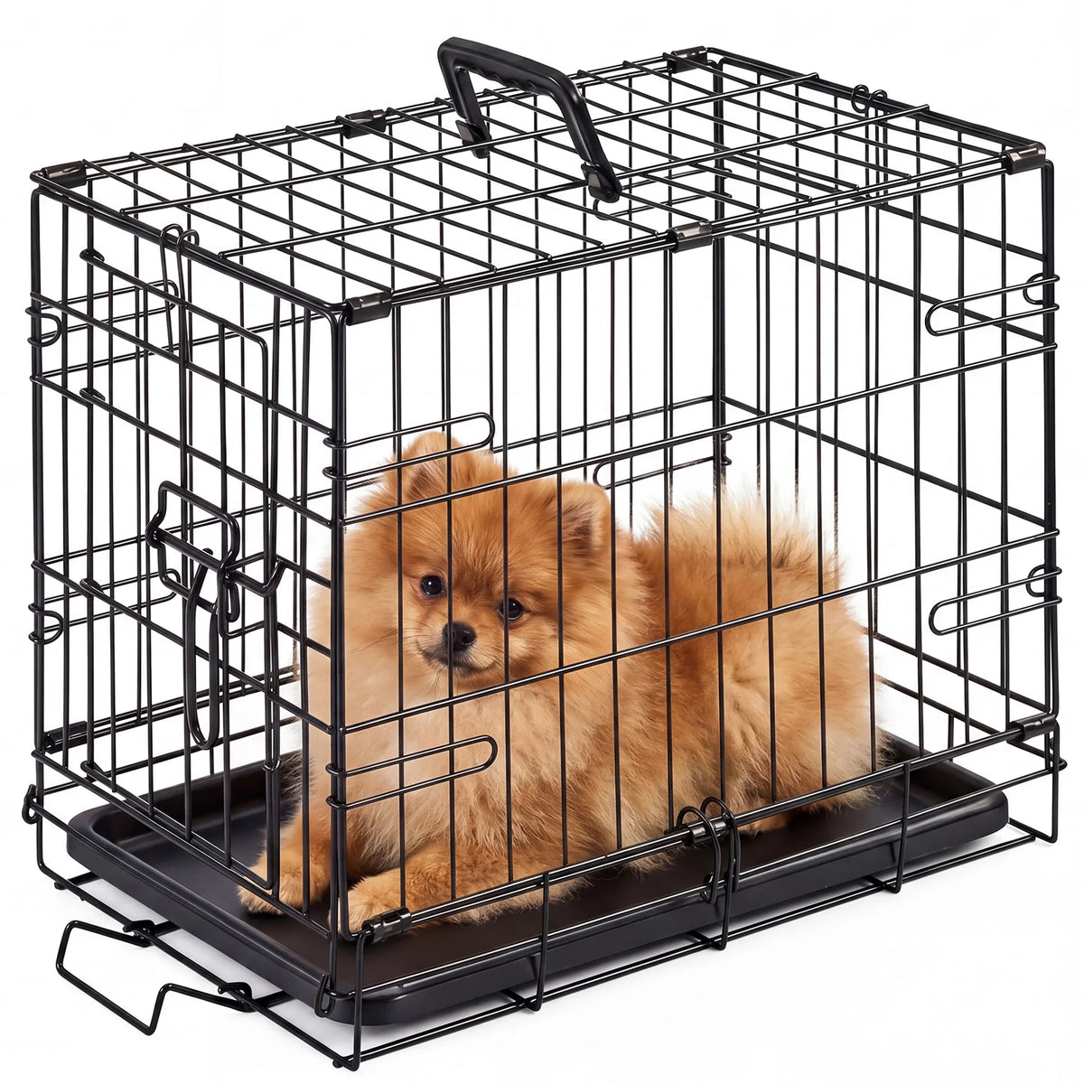 18 Inch Foldable Dog Crate with Secure Locks