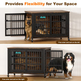 Dog Crate Furniture with Casters, TV Stand Design