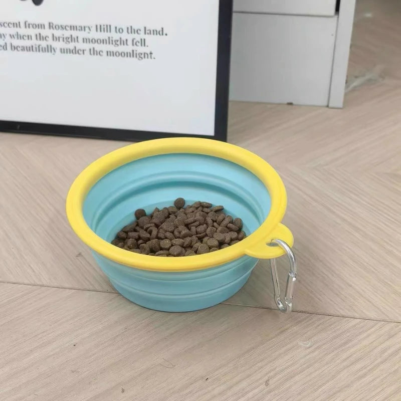 Clip-On Hiking Dog Bowl, Folds Flat for Trails and Road Trips