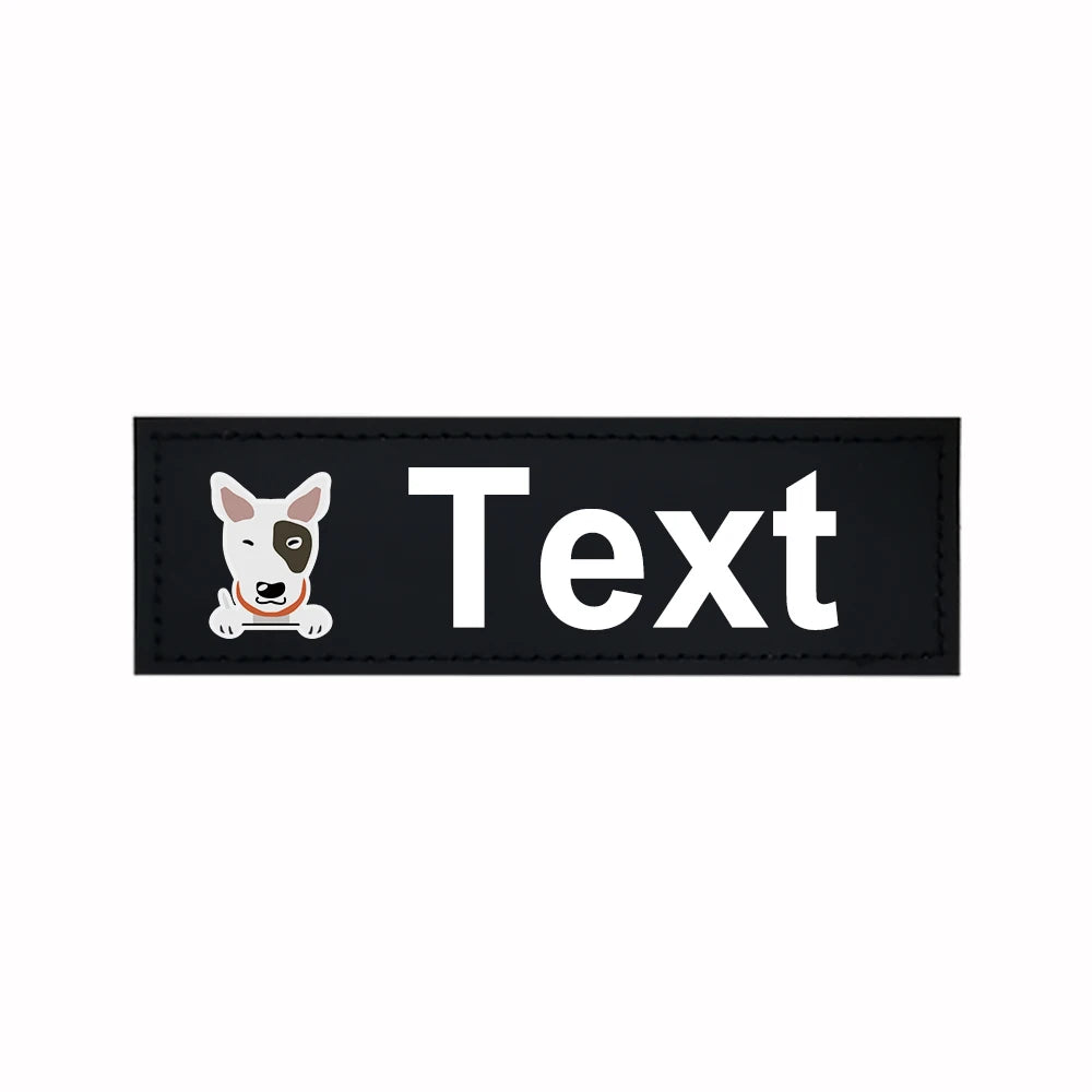 Custom Dog Harness Patches with Name and Phone Number, Set of 2