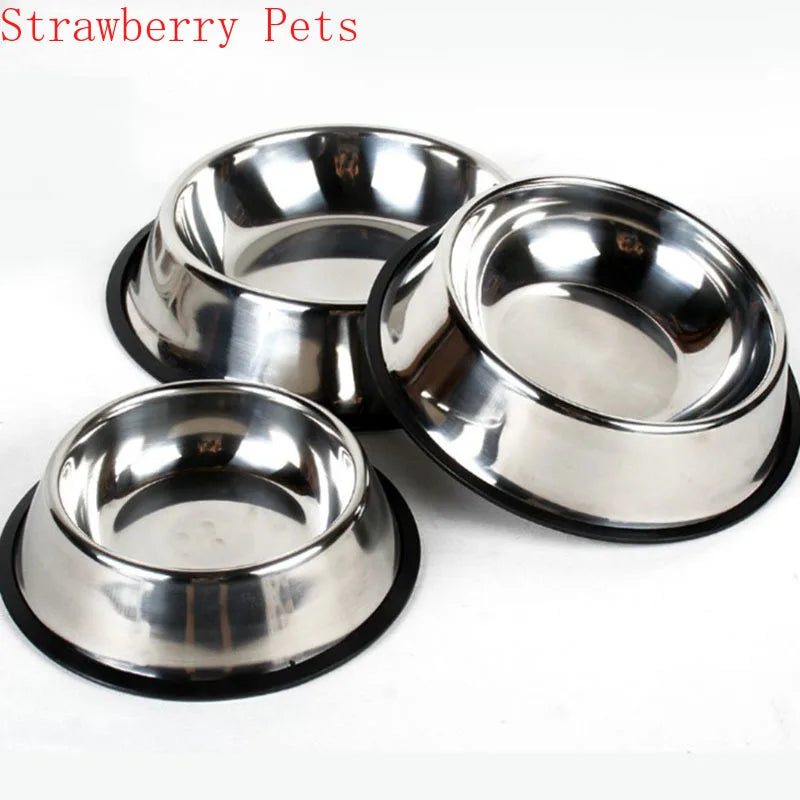 Stainless Steel Dog Bowl with Non-Slip Rubber Base