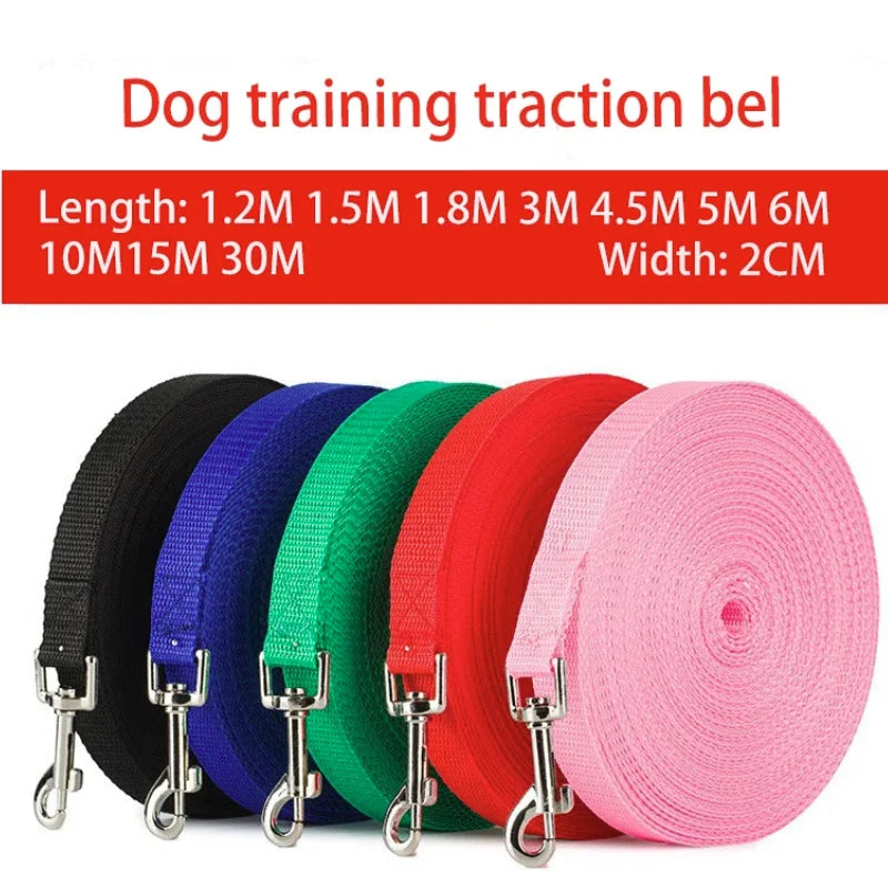 Long Dog Training Leash in Nylon, 4 ft to 49 ft Lengths