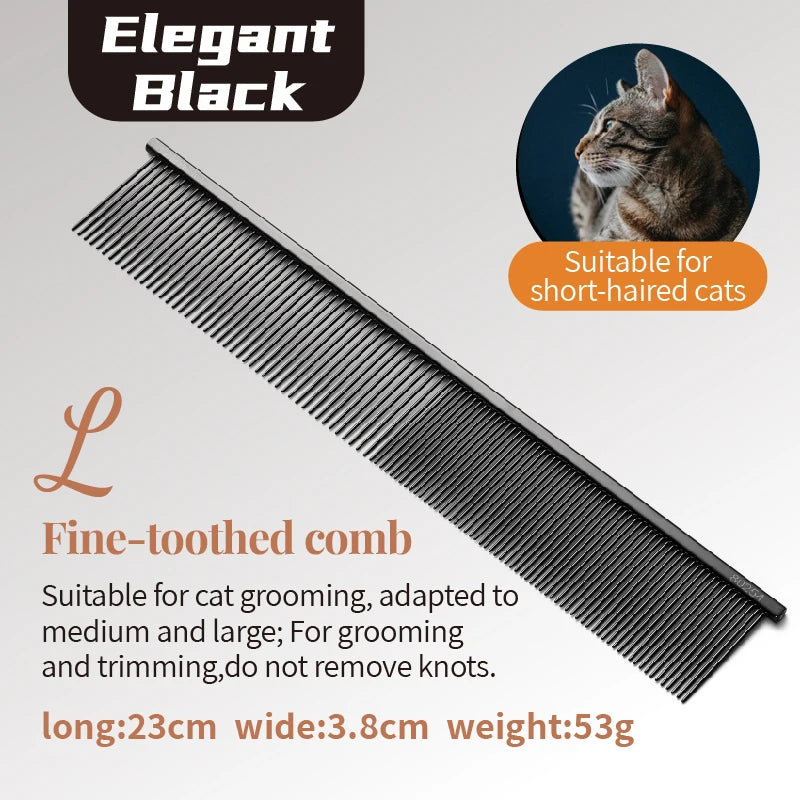 Stainless Steel Dog Grooming Comb with Tapered Pins, 4 Styles