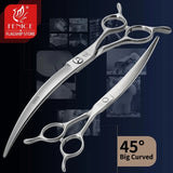 Fenice 45° Curved Dog Grooming Scissors, Japan 440C Steel
