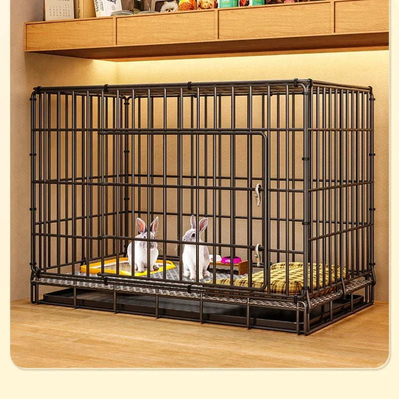 Folding Dog Cage with Pull-Out Tray for Small & Medium Dogs