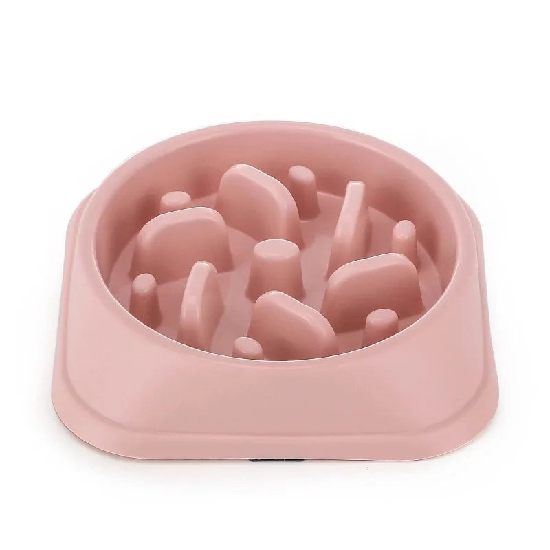 Anti-Gulping Puzzle Dog Bowl with Four Non-Slip Pads, Slow Feeder