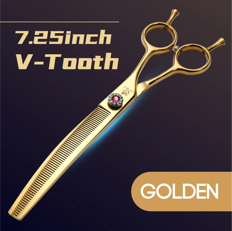 Curved Dog Grooming Thinning Shears, 7.25 Inch Japanese 440C