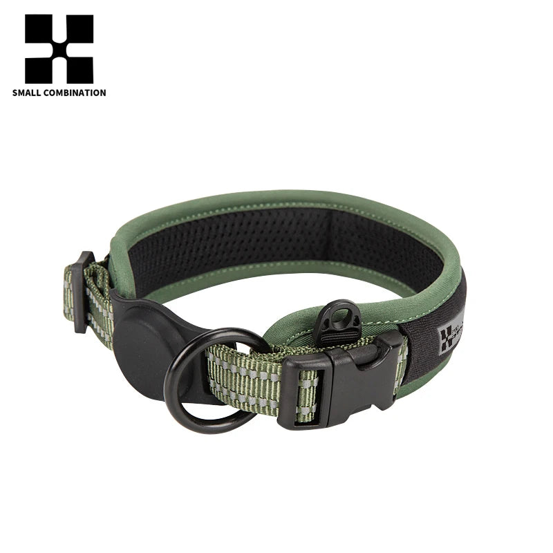 Reflective AirTag Dog Collar with Breakaway Buckle, Lightweight Nylon