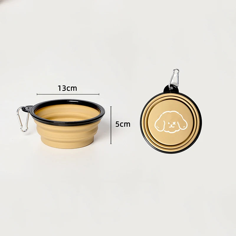 Collapsible Dog Bowl 350ml with Clip for Travel and Walks