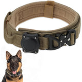 Tactical Dog Collar with Control Handle and AirTag Holder, M to XL