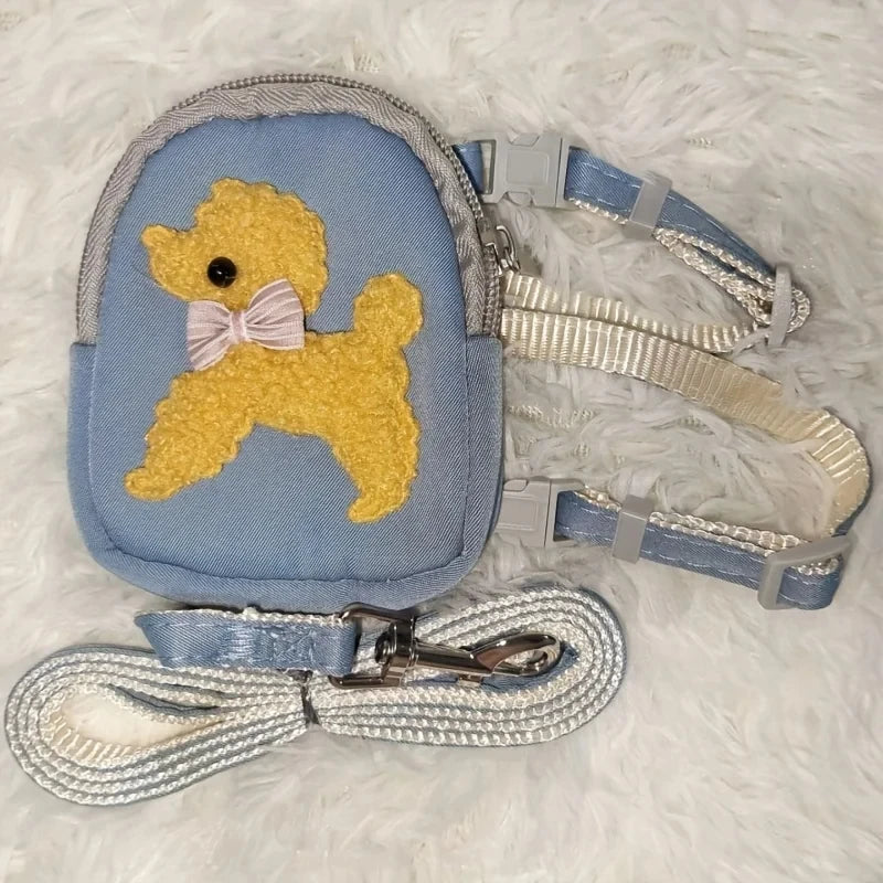 Dog Harness with Backpack and Leash for Small and Medium Dogs